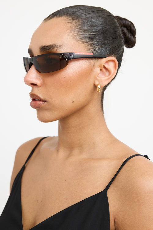 Prada SPS04E Shield Sunglasses