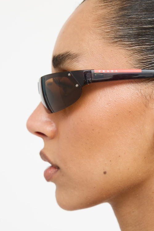 Prada SPS04E Shield Sunglasses