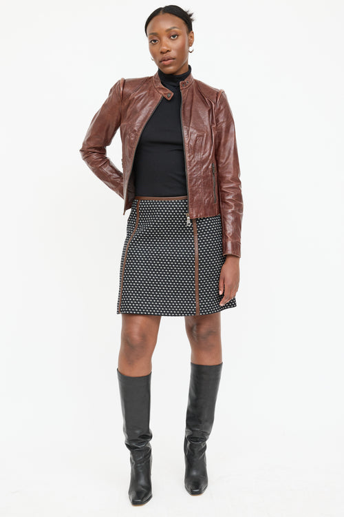 Prada Leather Cafe Racer Jacket