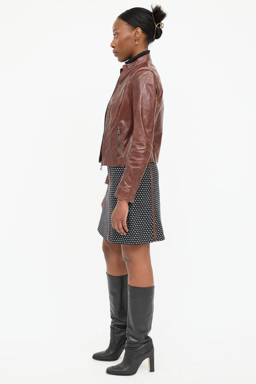Prada Leather Cafe Racer Jacket