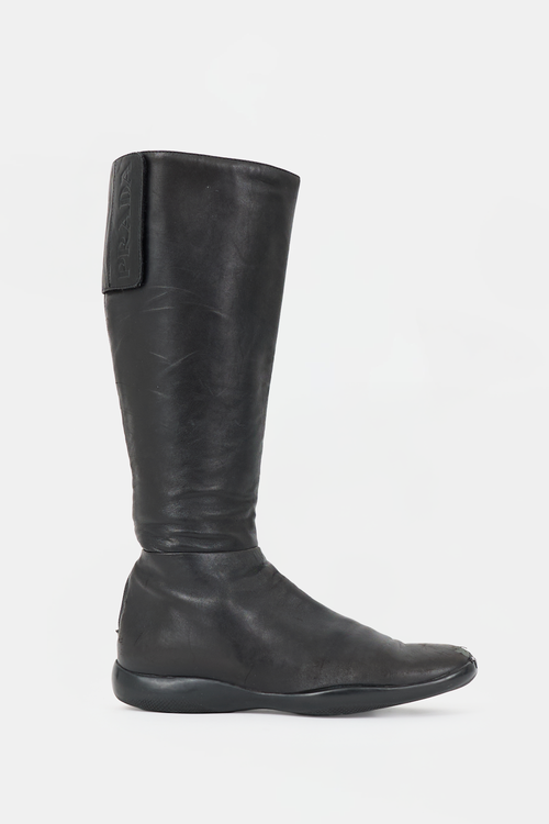 Prada Sport Leather Logo Boot
