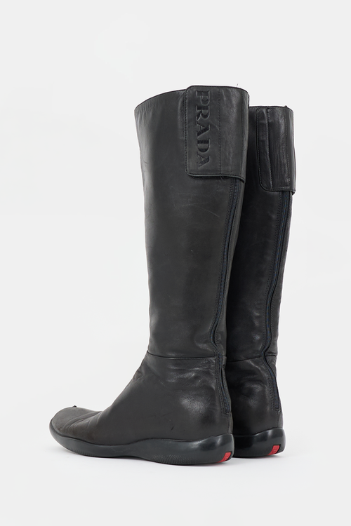 Prada Sport Leather Logo Boot
