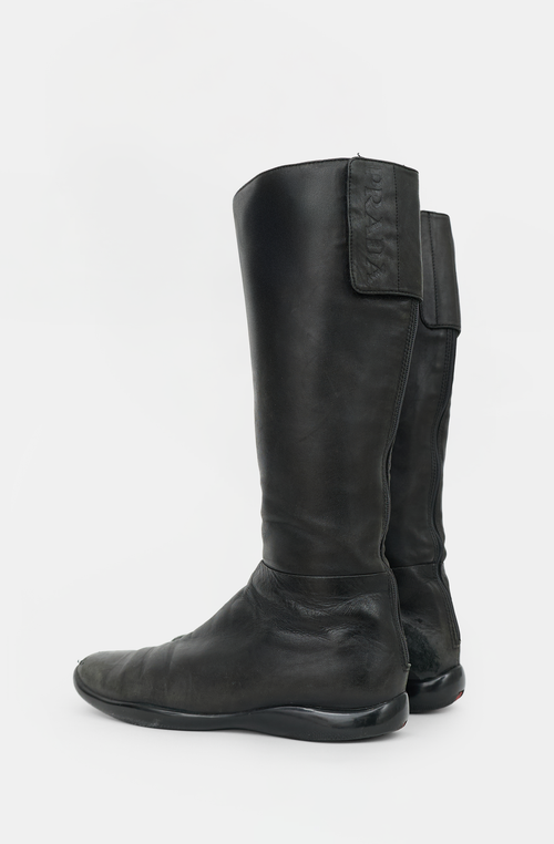 Prada Sport Leather Logo Boot