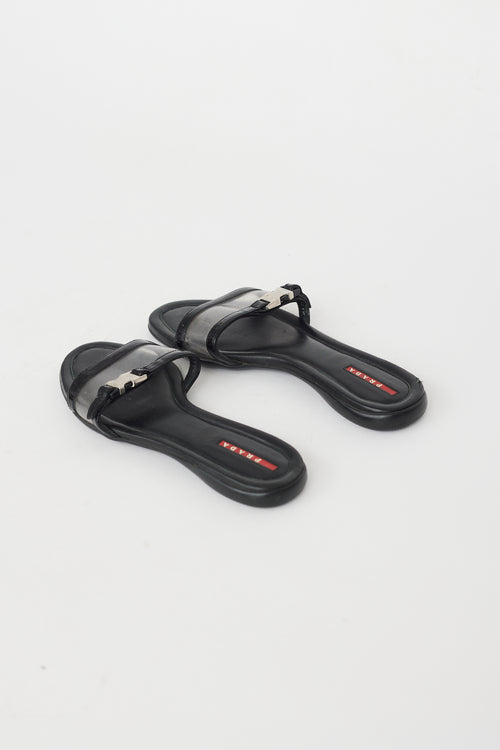 Prada Sport Vintage Black Buckle Sandal