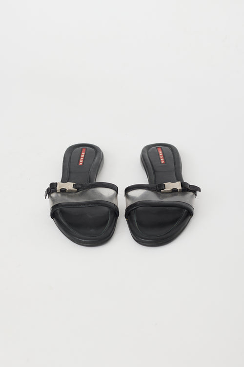 Prada Sport Vintage Black Buckle Sandal