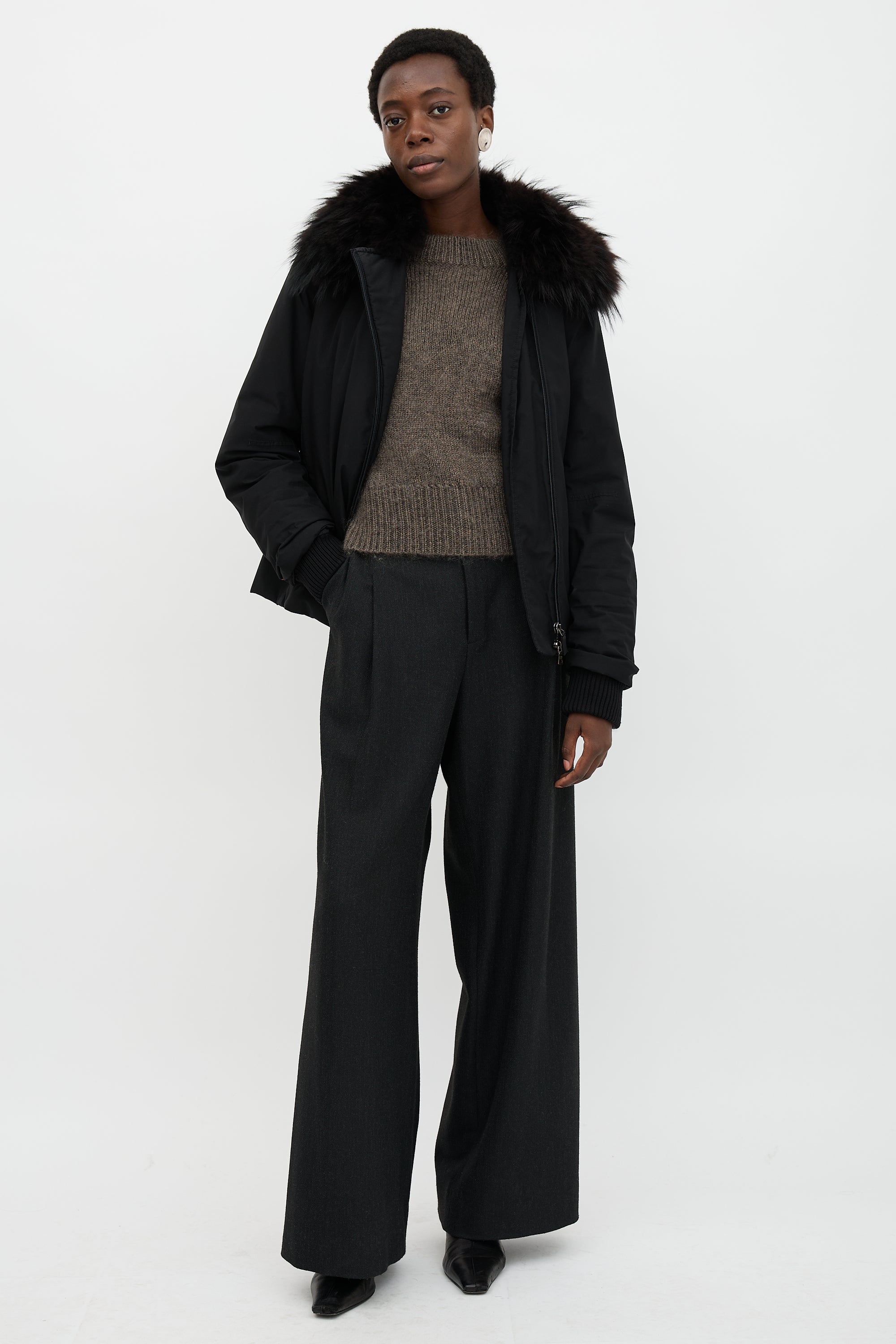 Prada Sport Fur Collar Jacket