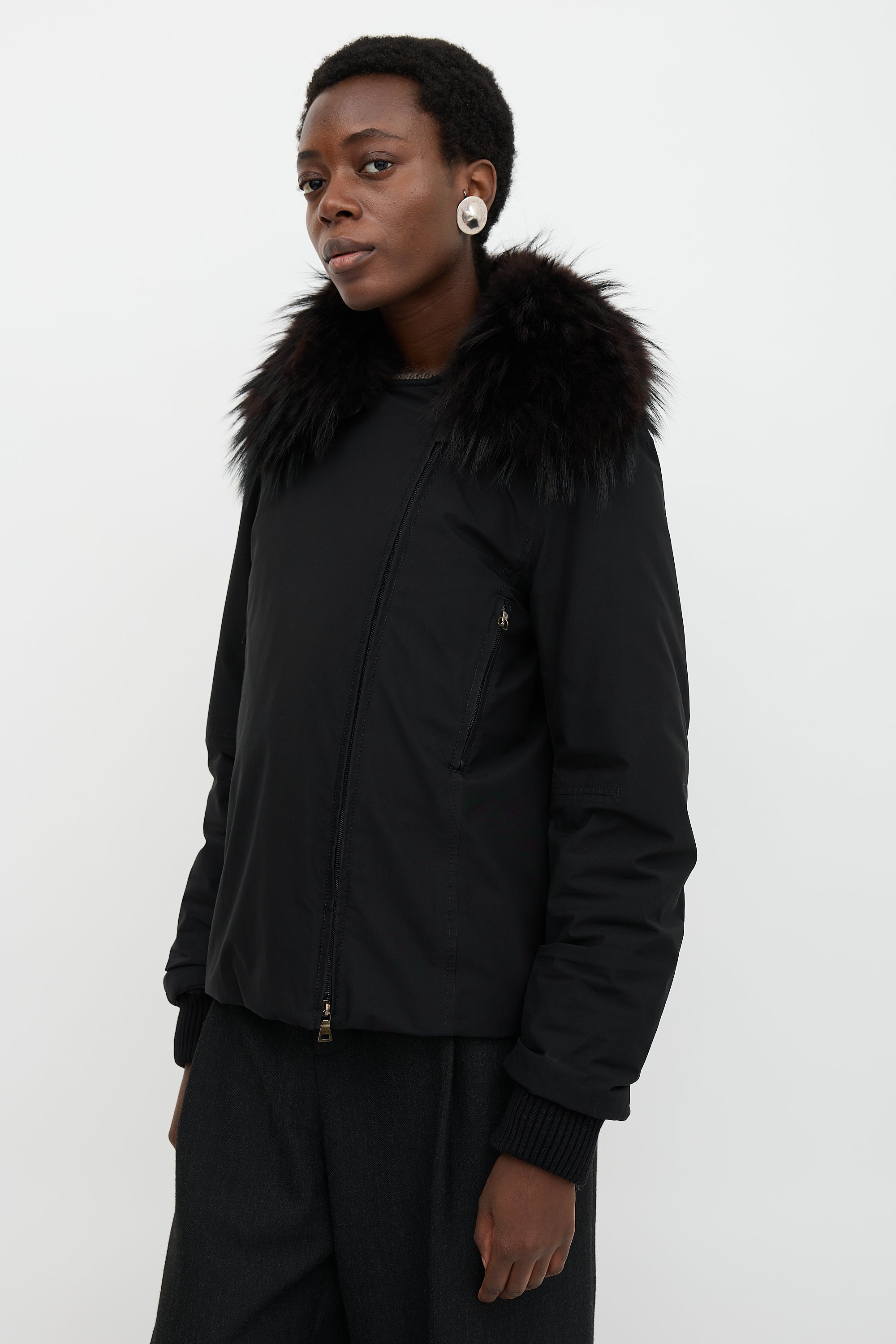 Prada Sport Fur Collar Jacket