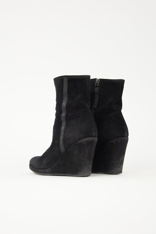 Prada Sport Suede Wedge Boot