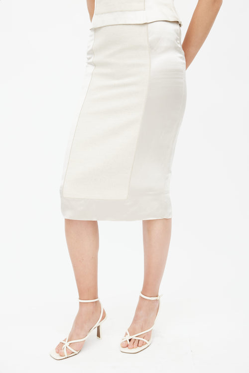 Prada Spring 1998 Beige Linen & Silk Colourblock Set