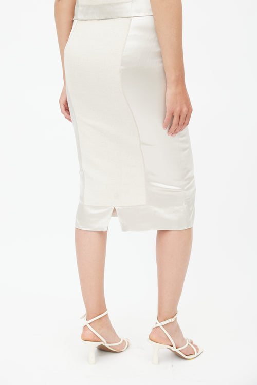 Prada Spring 1998 Beige Linen & Silk Colourblock Set