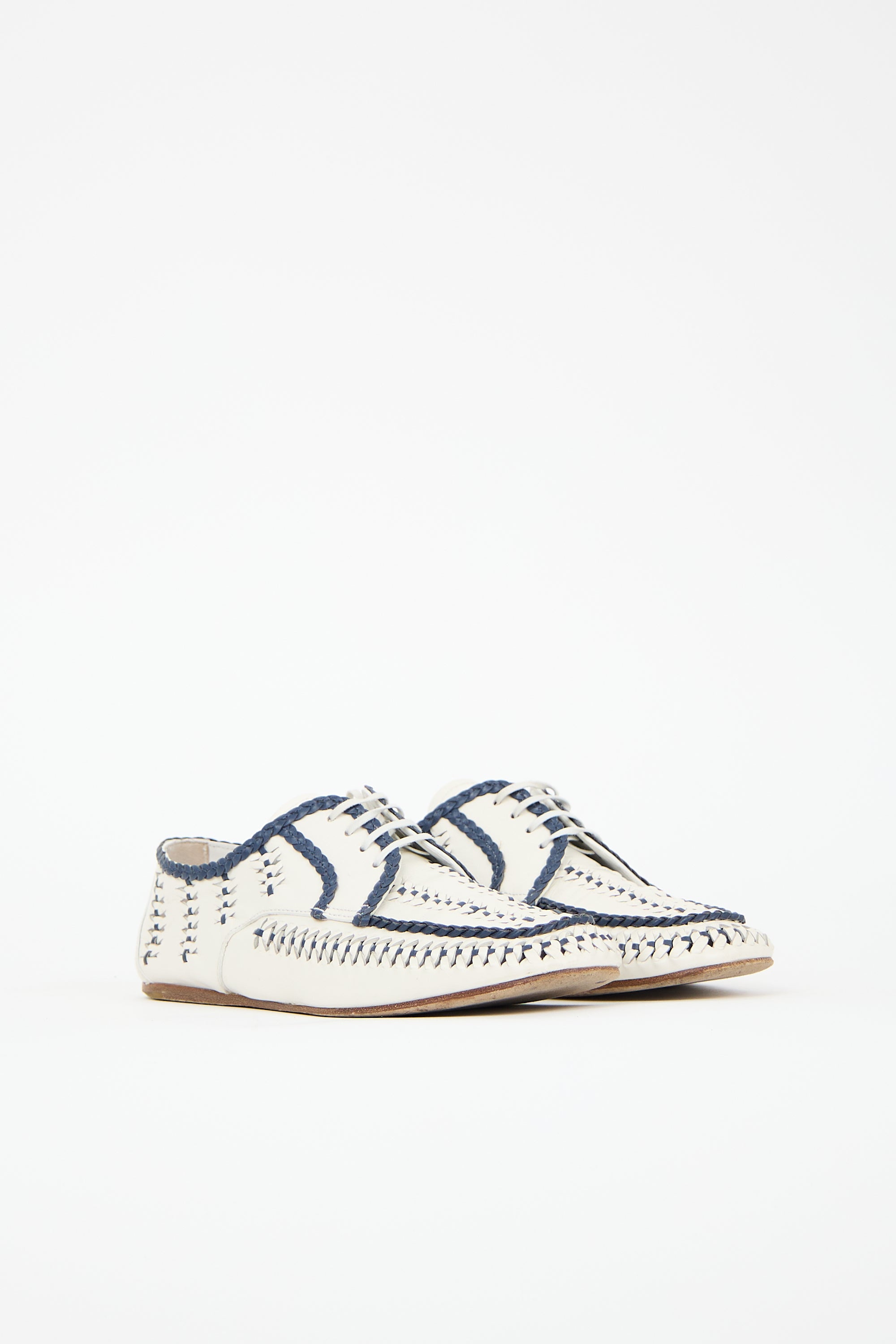 Prada Spring 2020 Braided Leather Derby