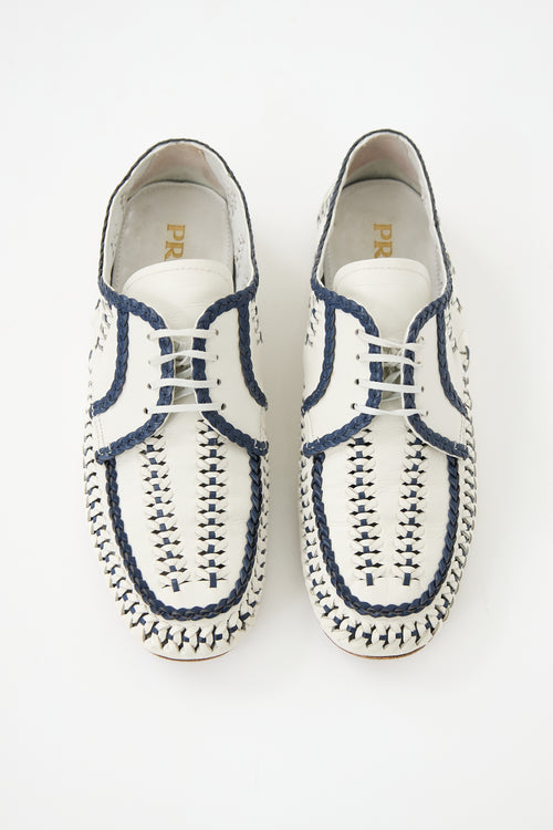 Prada Spring 2020 Braided Leather Derby