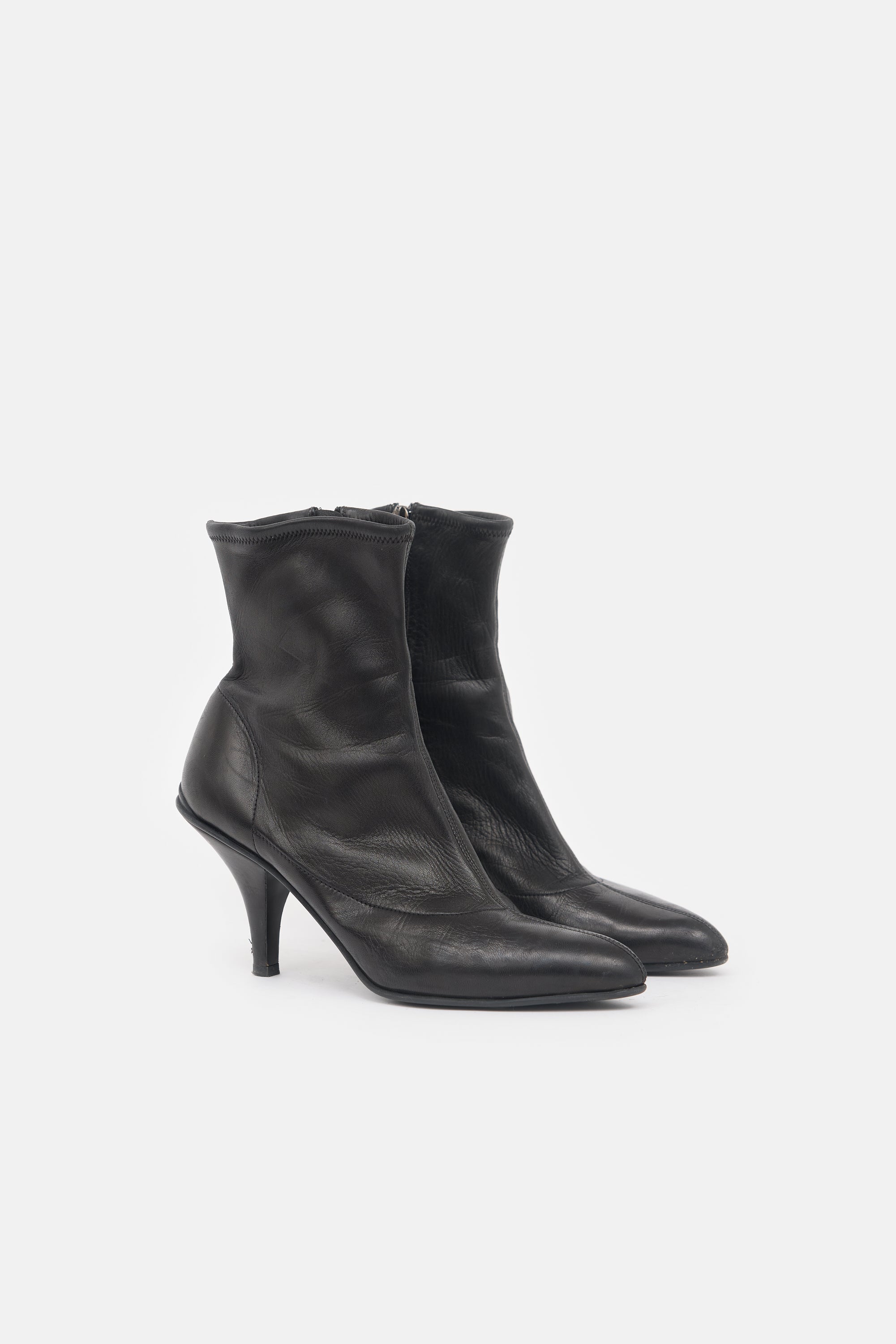 Prada Stretch Leather Ankle Boot