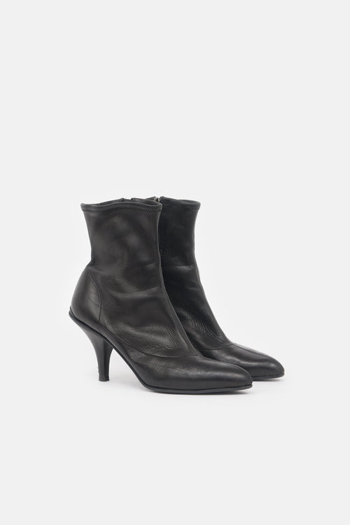 Prada Stretch Leather Ankle Boot