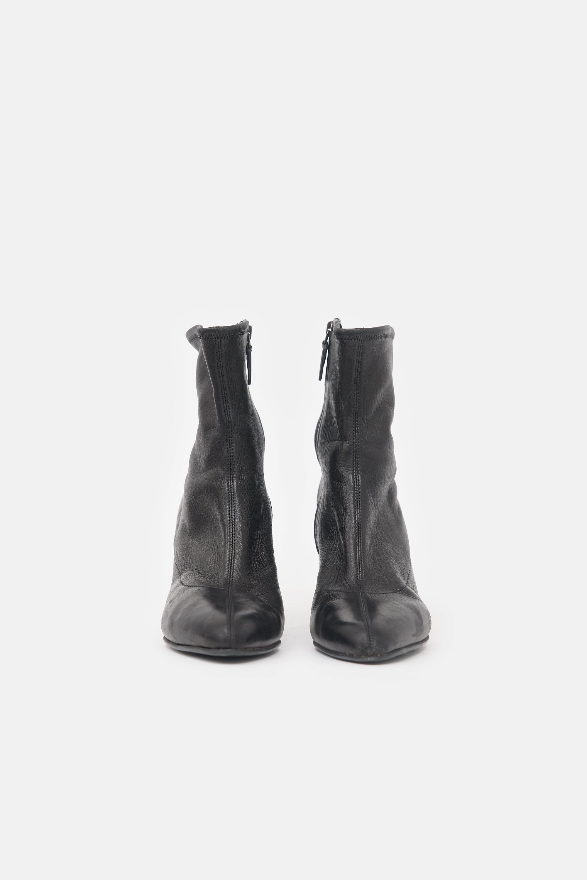 Prada Stretch Leather Ankle Boot