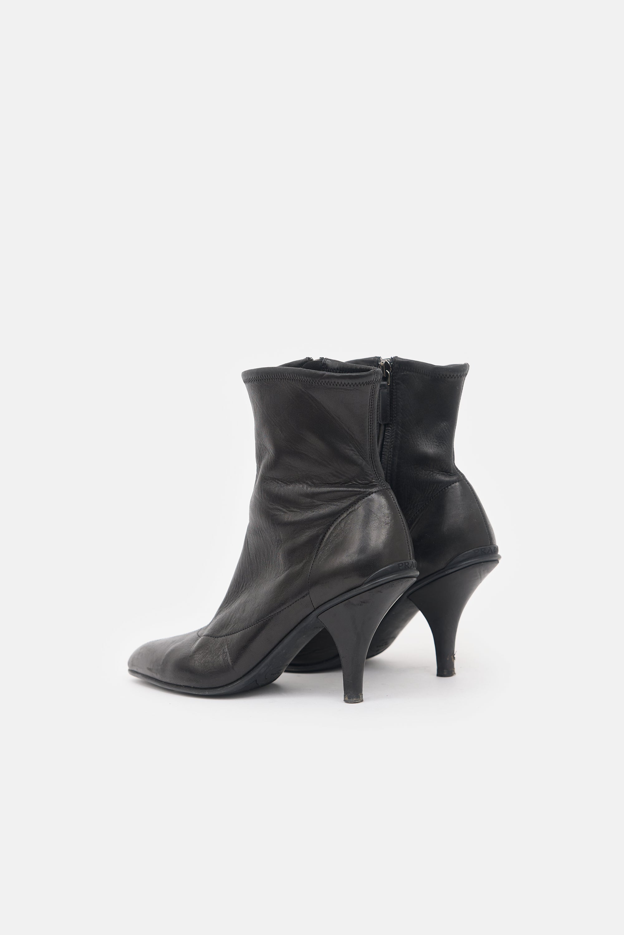 Prada Stretch Leather Ankle Boot