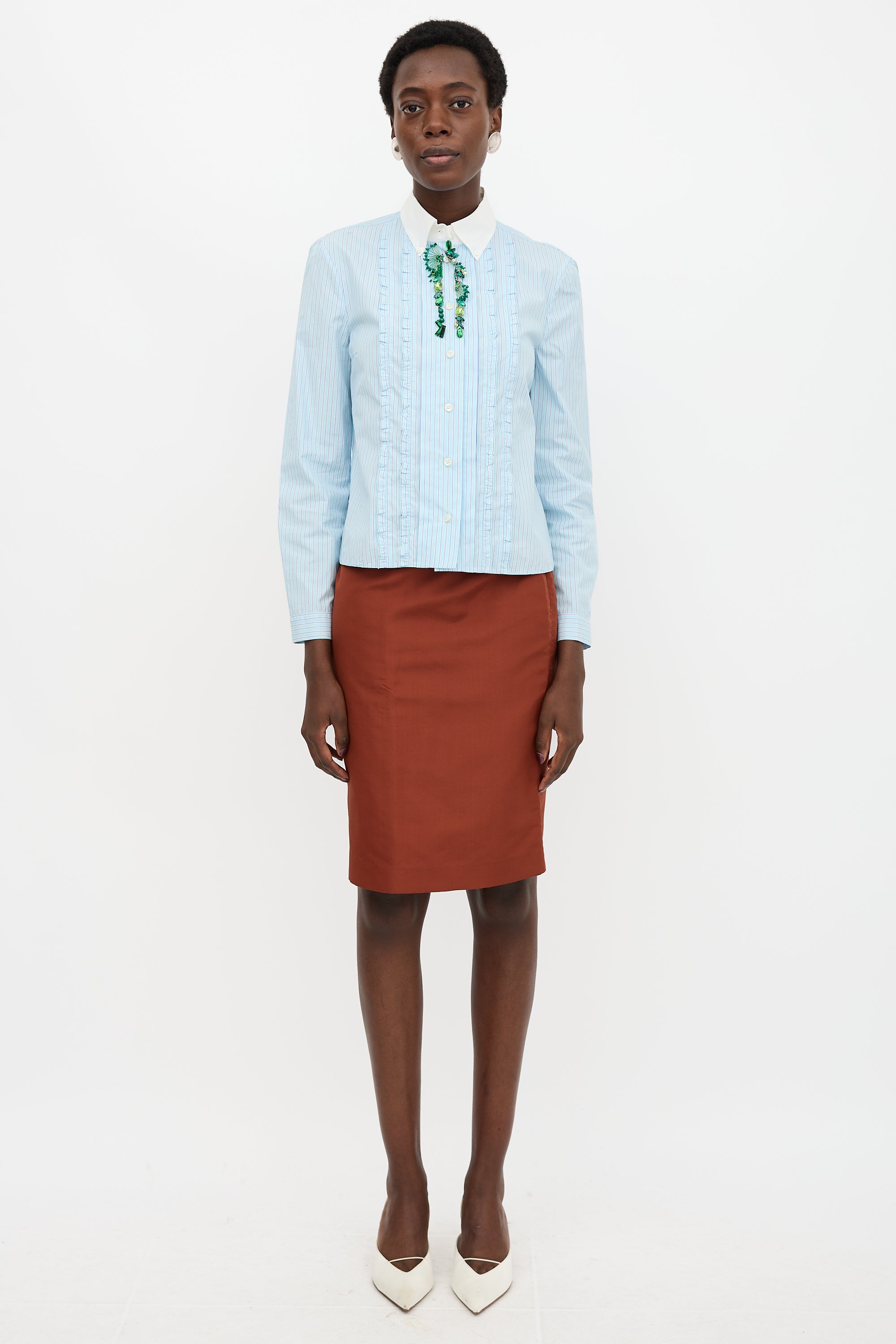 Prada Stripe & Gem Shirt