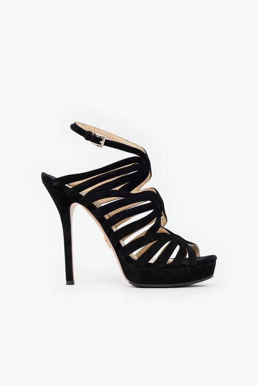 Prada Suede Cage Sandal
