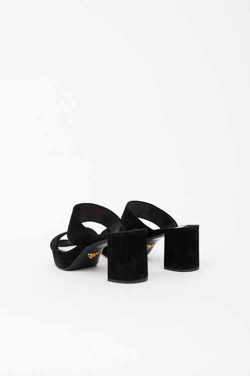 Prada Suede Platform Sandal