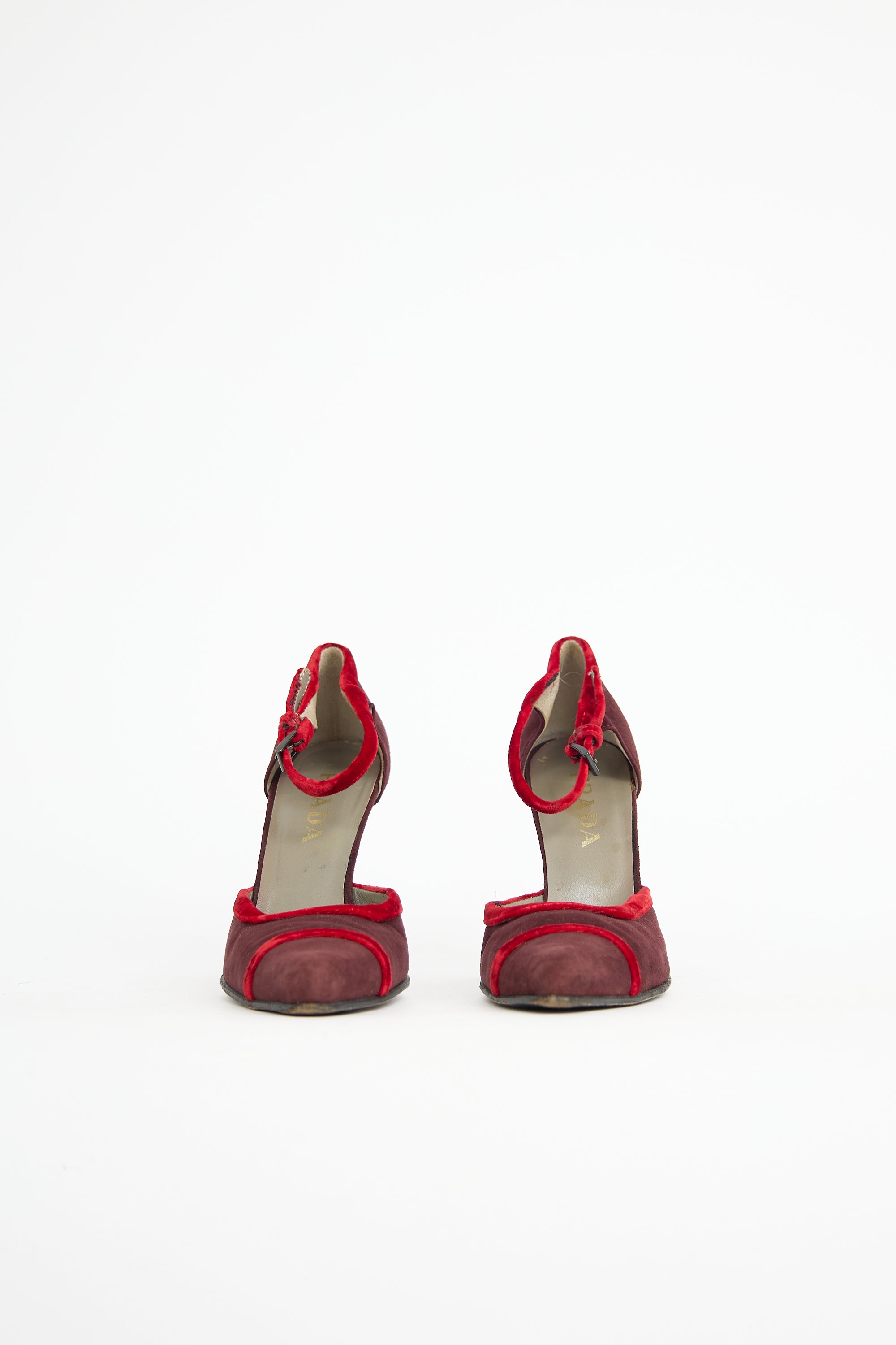 Prada Suede Velvet Trim Pump