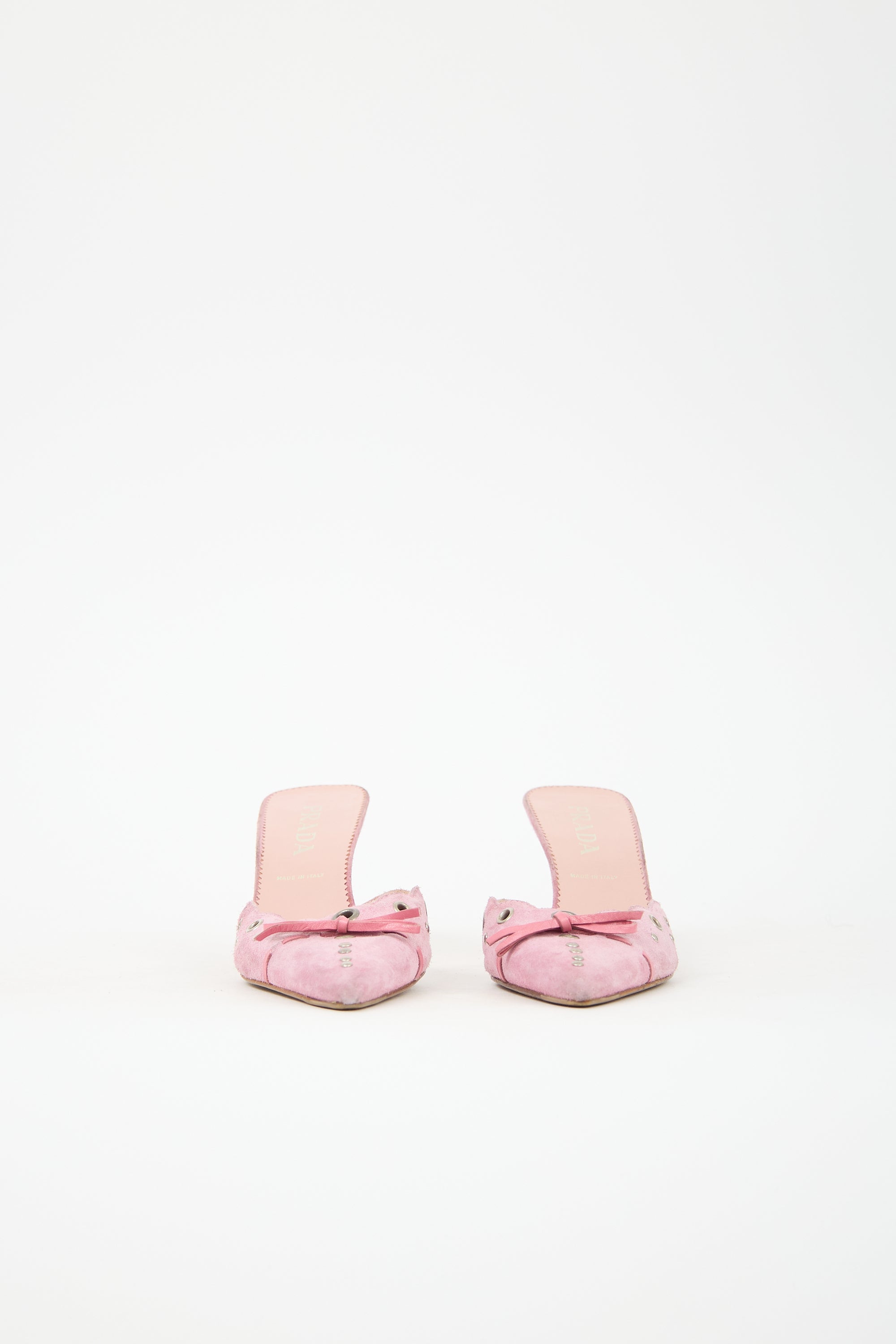 Prada Suede Grommet Mule