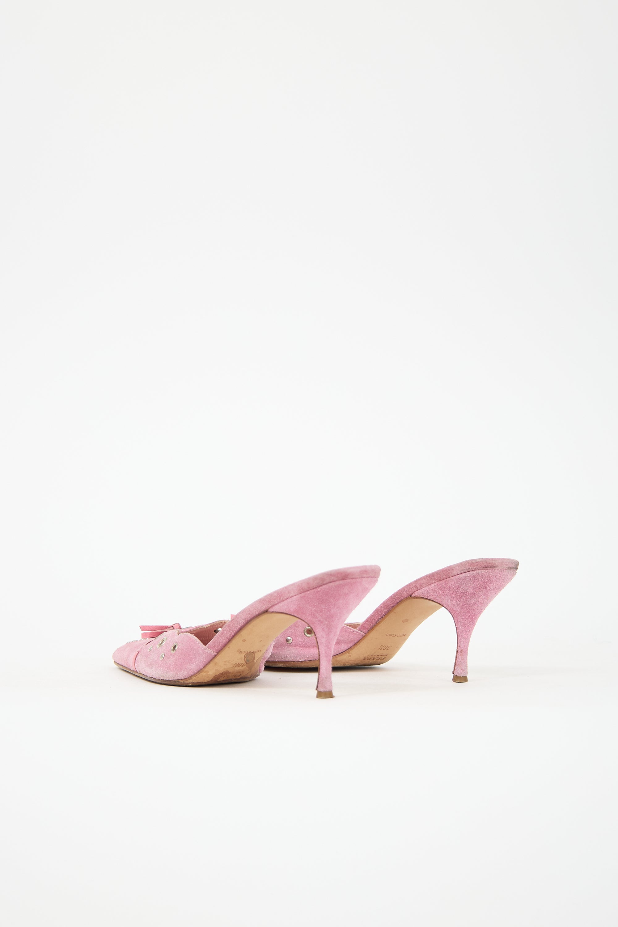 Prada Suede Grommet Mule