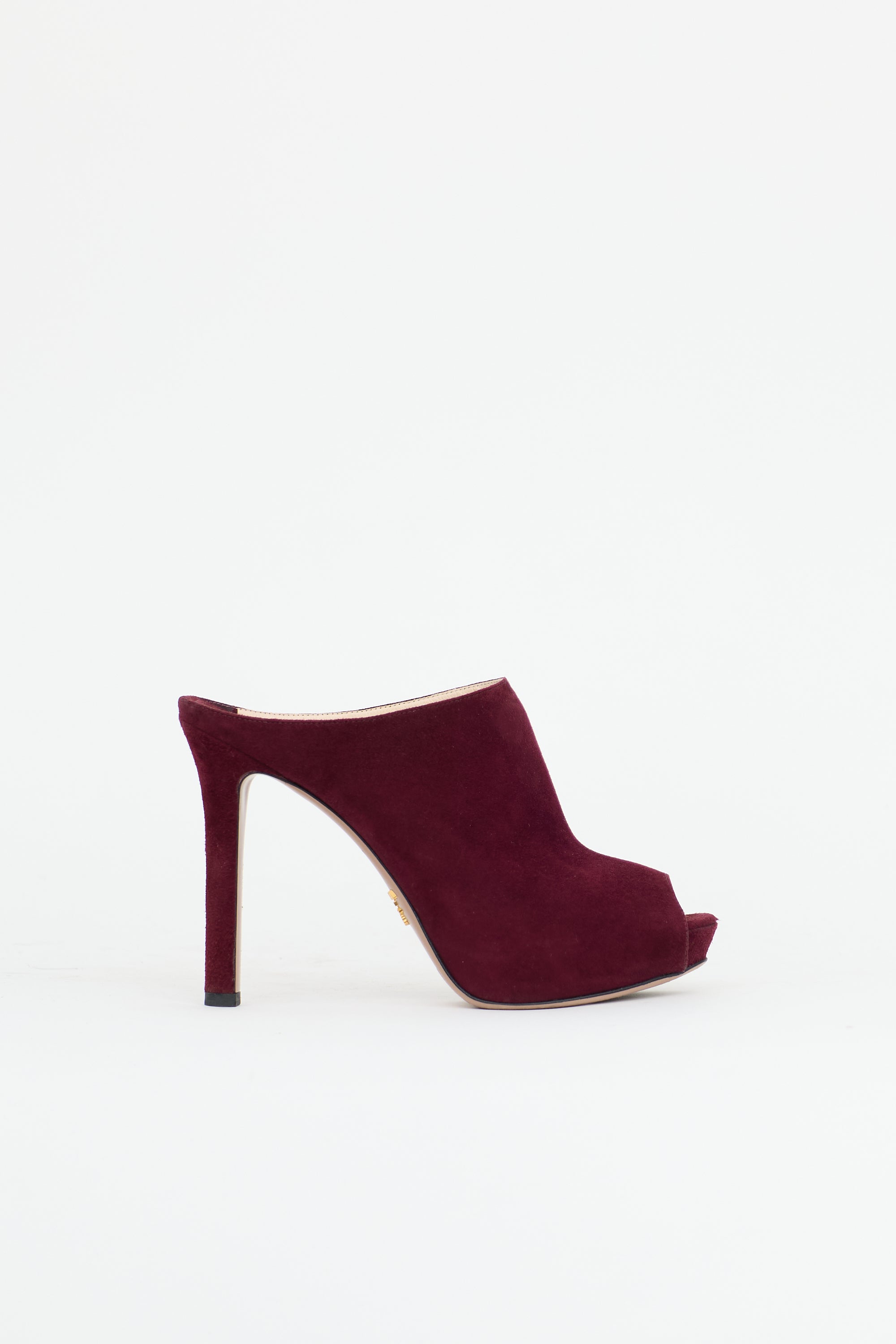 Prada Suede Peep Toe Mule