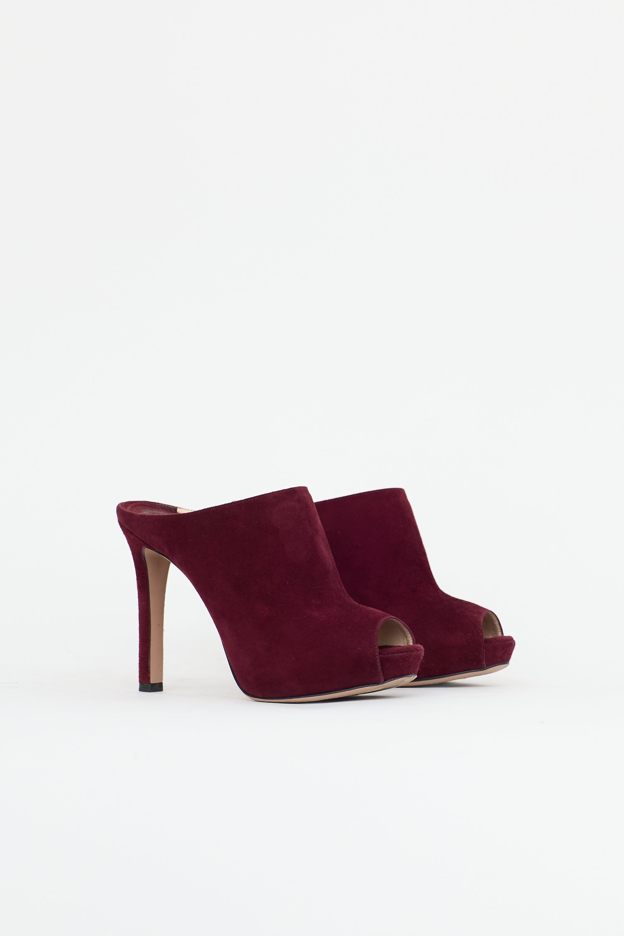 Prada Suede Peep Toe Mule