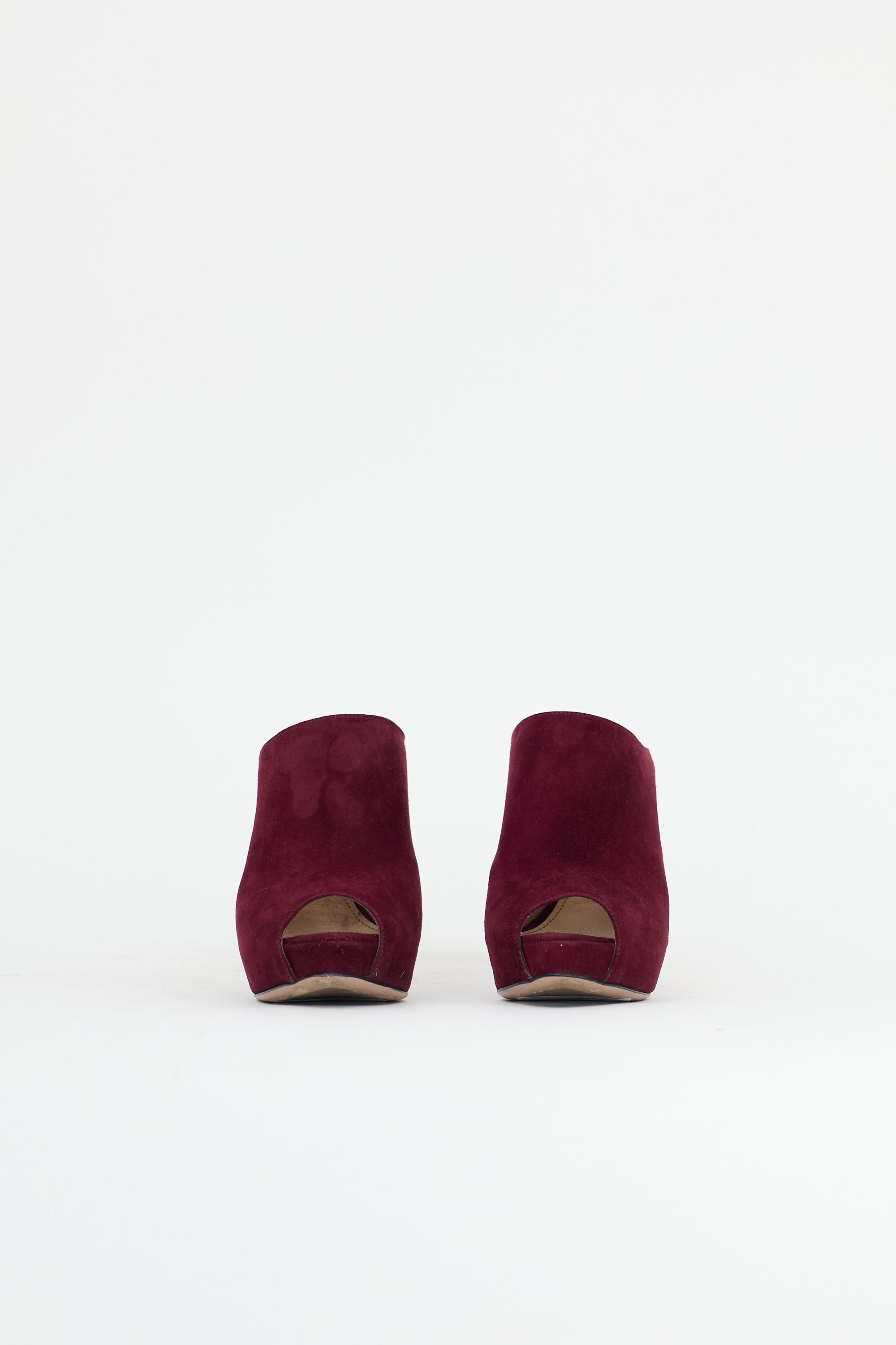 Prada Suede Peep Toe Mule