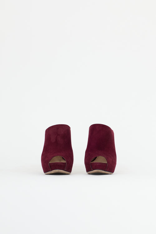 Prada Suede Peep Toe Mule
