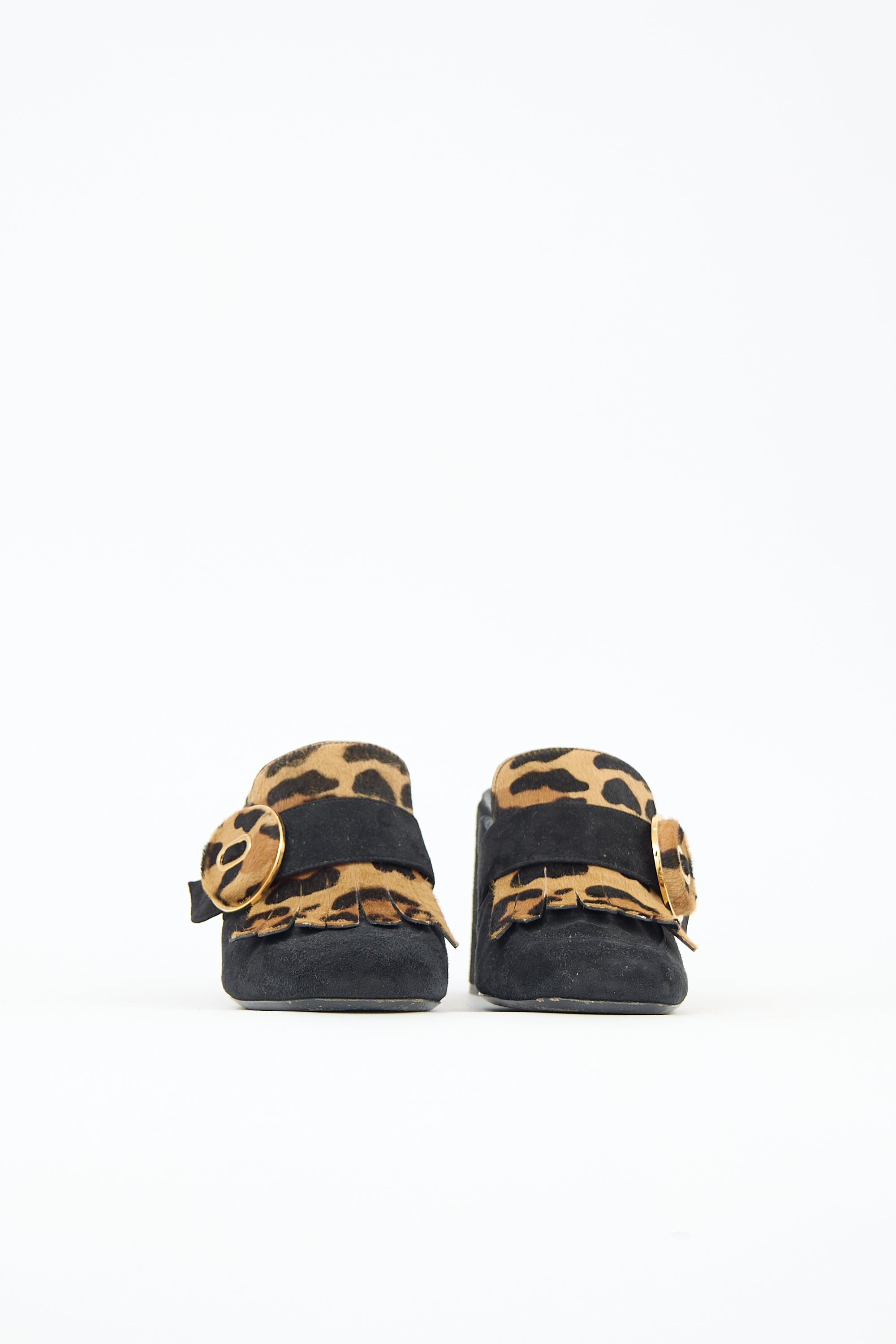 Prada Suede Printed Fringe Mule
