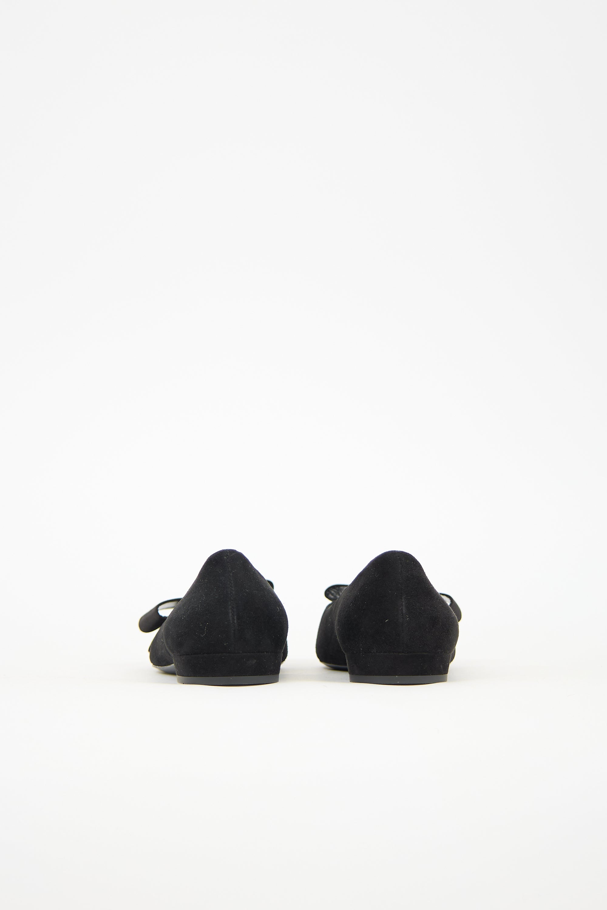 Prada Suede & Satin Bow Flat