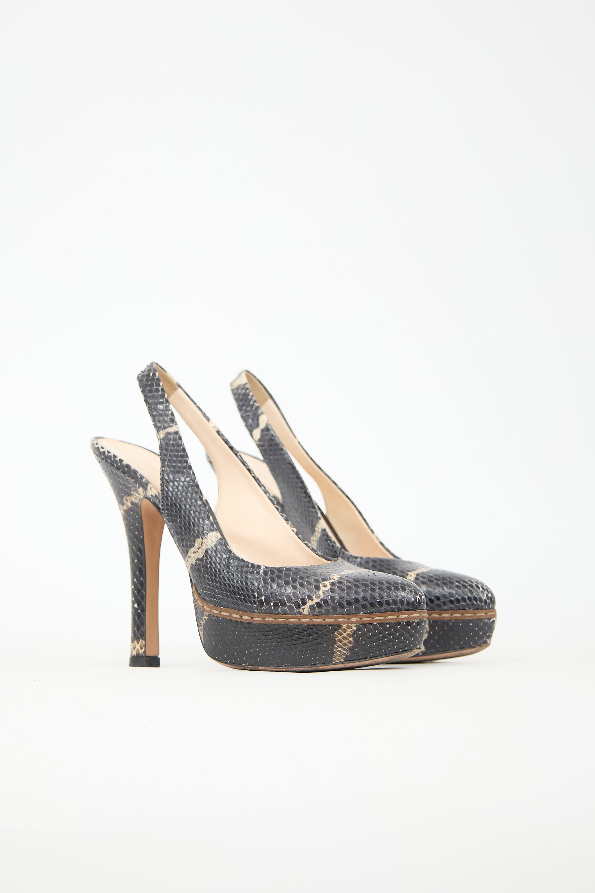 Prada Textured Leather Platform Pump