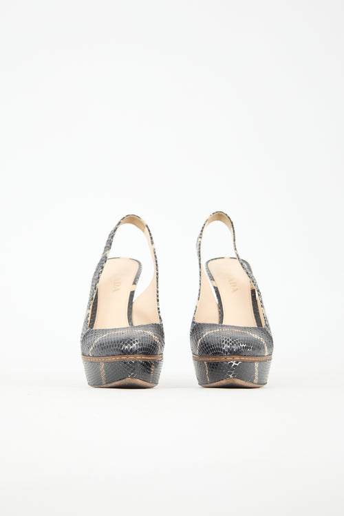 Prada Textured Leather Platform Pump