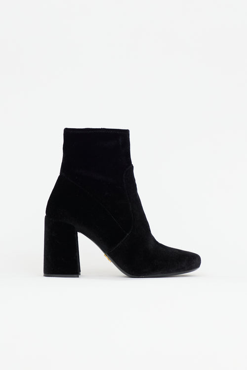 Prada Velvet Ankle Boot