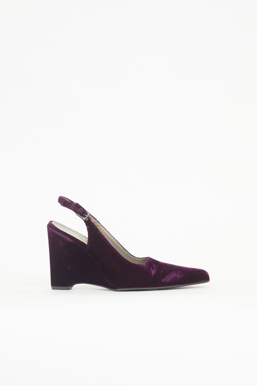 Prada Velvet Wedge Heel