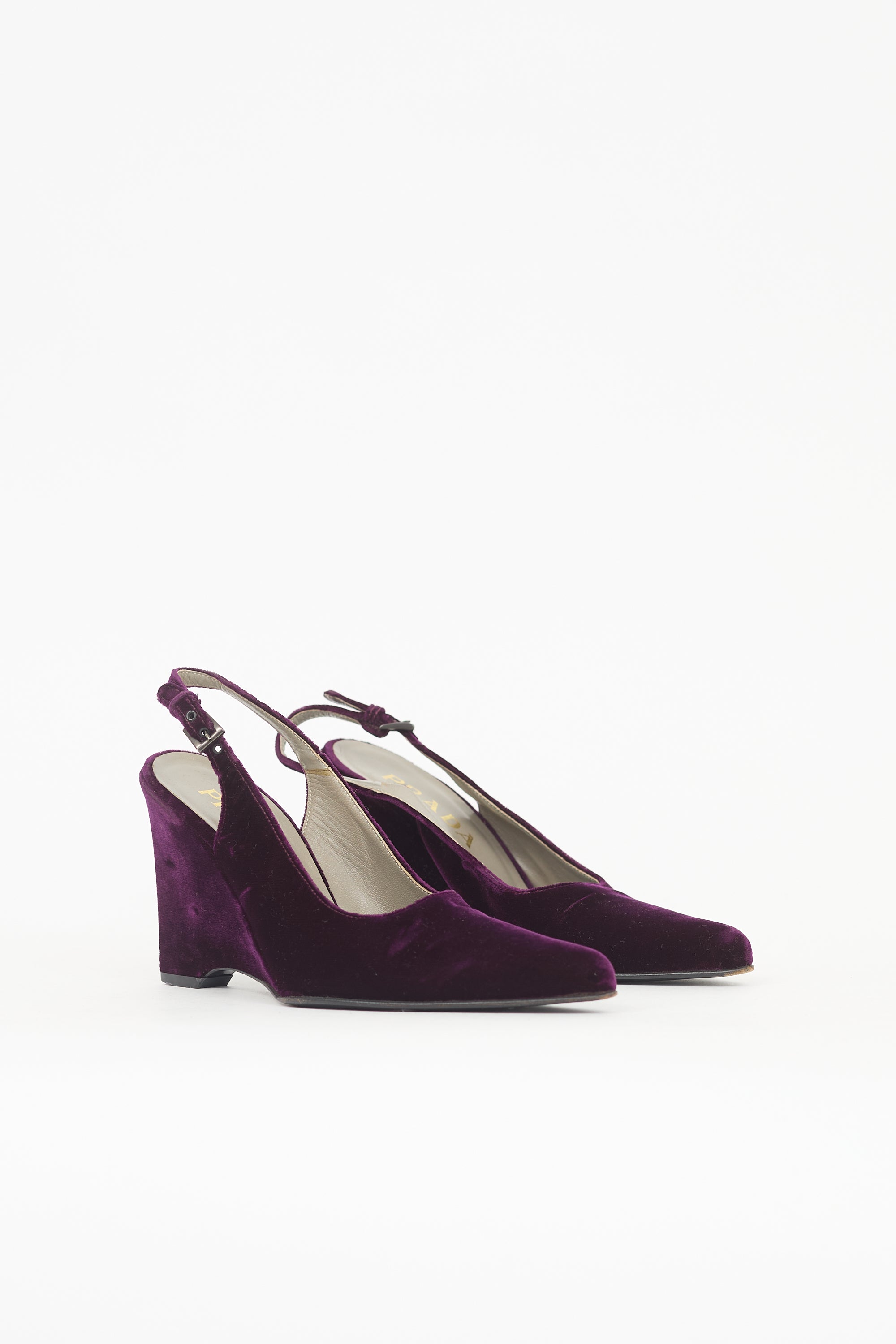 Prada Velvet Wedge Heel