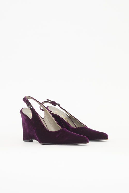 Prada Velvet Wedge Heel