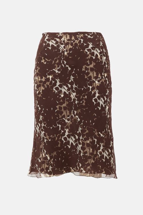 Prada Vintage Printed Layered Skirt