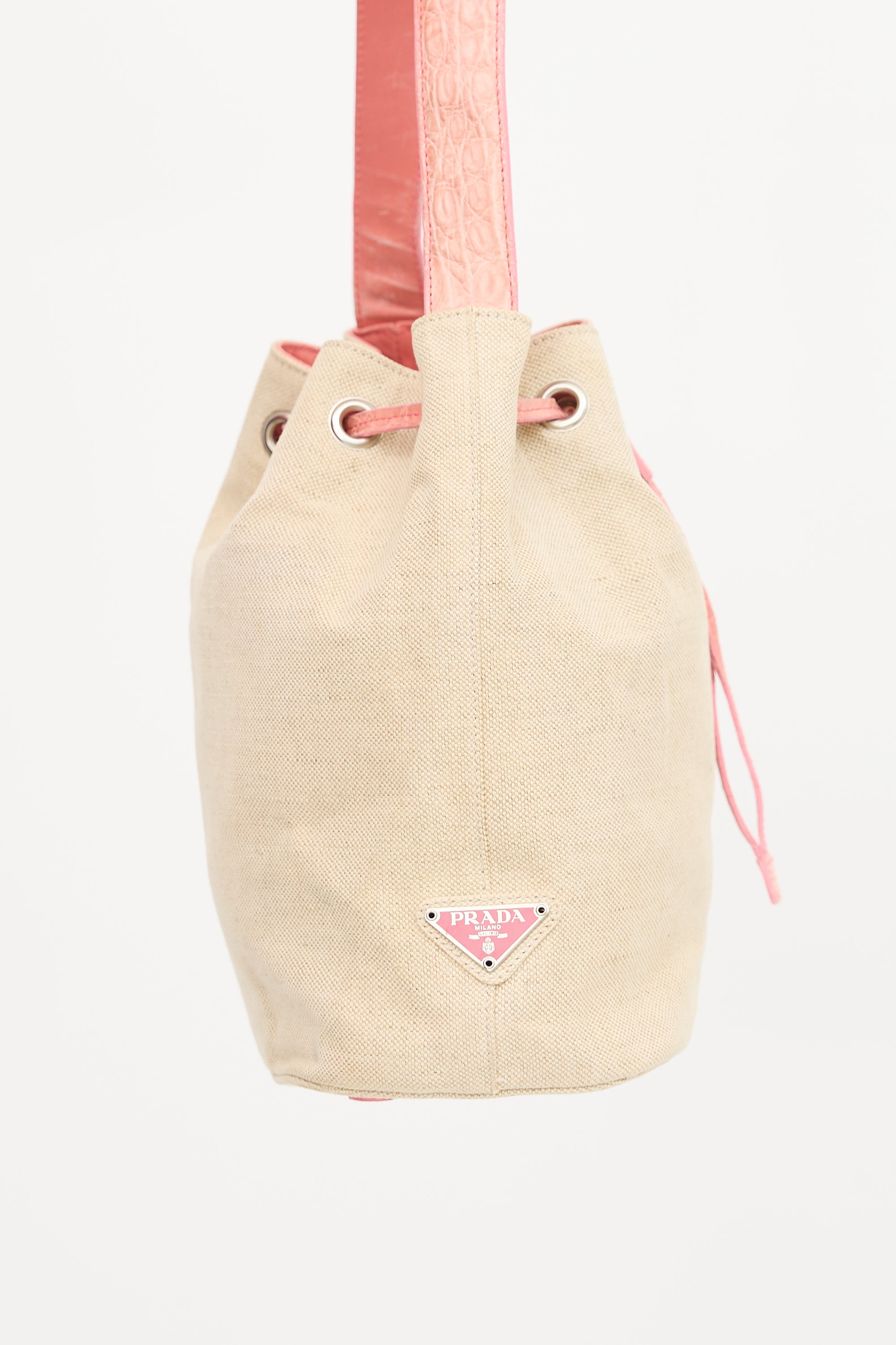 Prada Vintage Canvas Bucket Bag