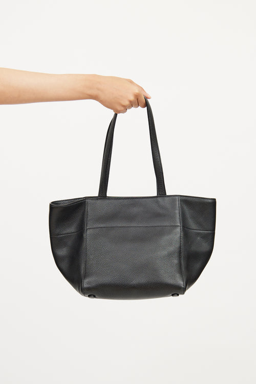 Prada Black Vitello Daino Melanzana Tote Bag