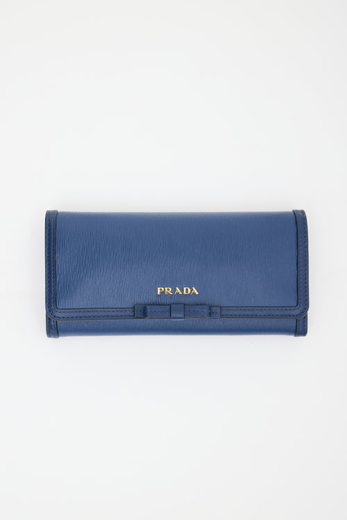 Prada Vitello Move Leather Long Wallet