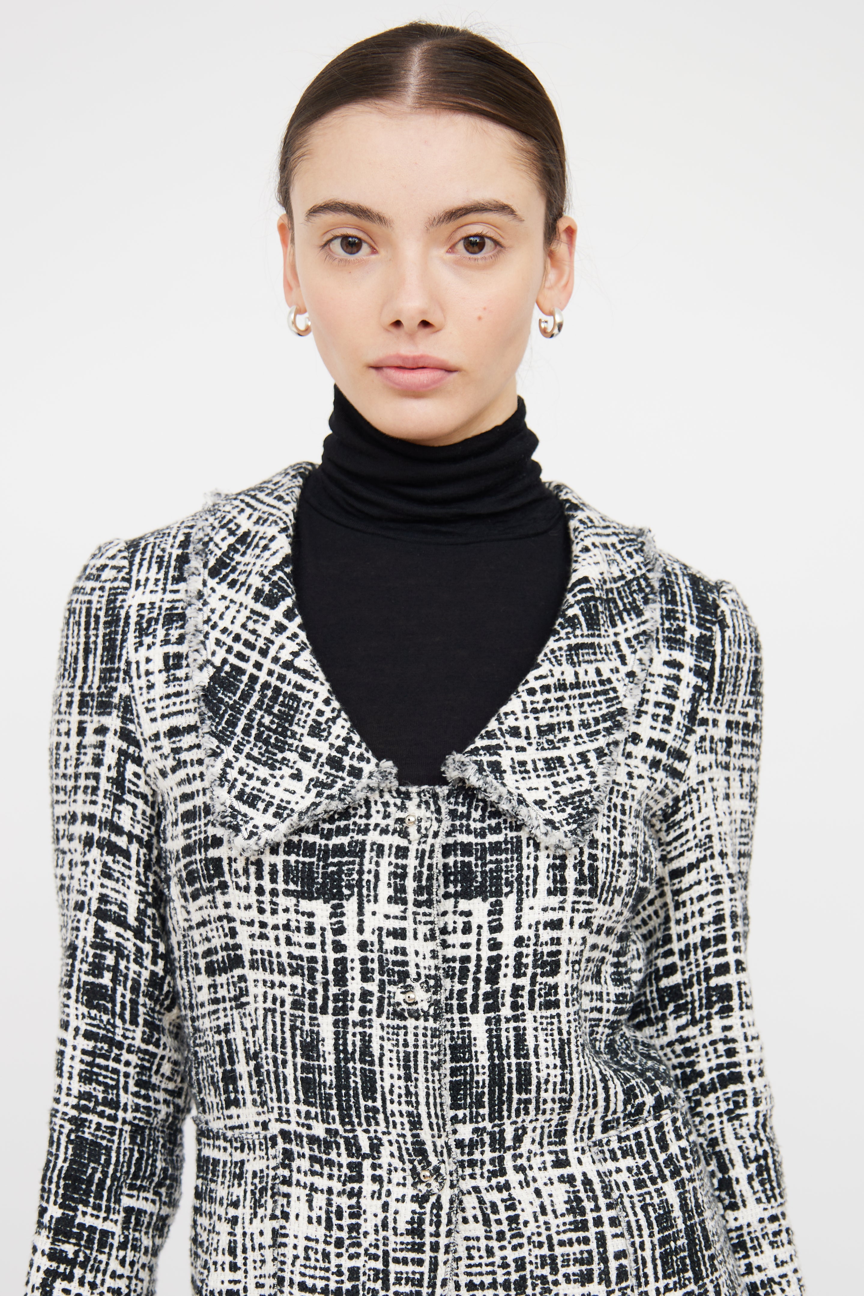 Prada Black & White 2011 Tweed Blazer