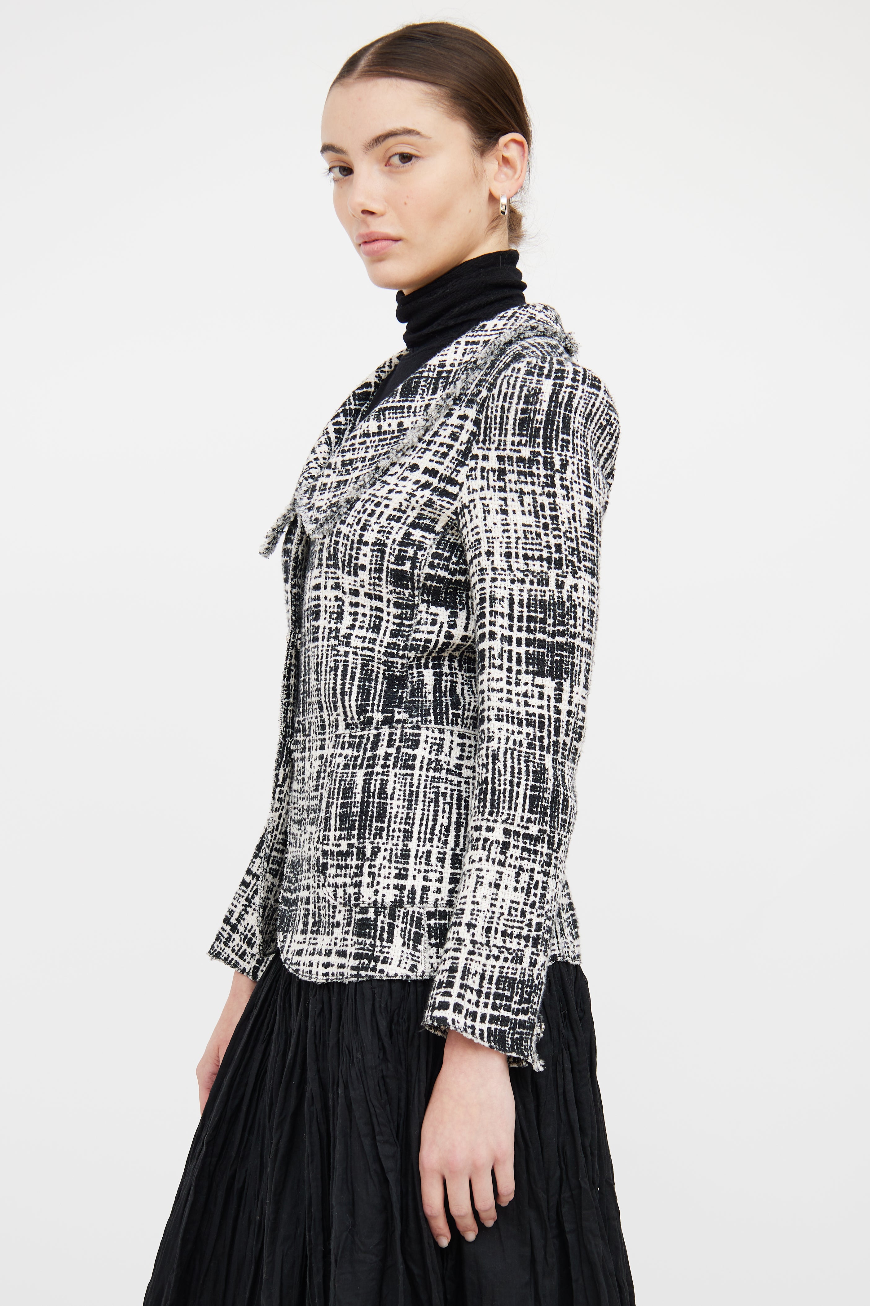Prada Black & White 2011 Tweed Blazer
