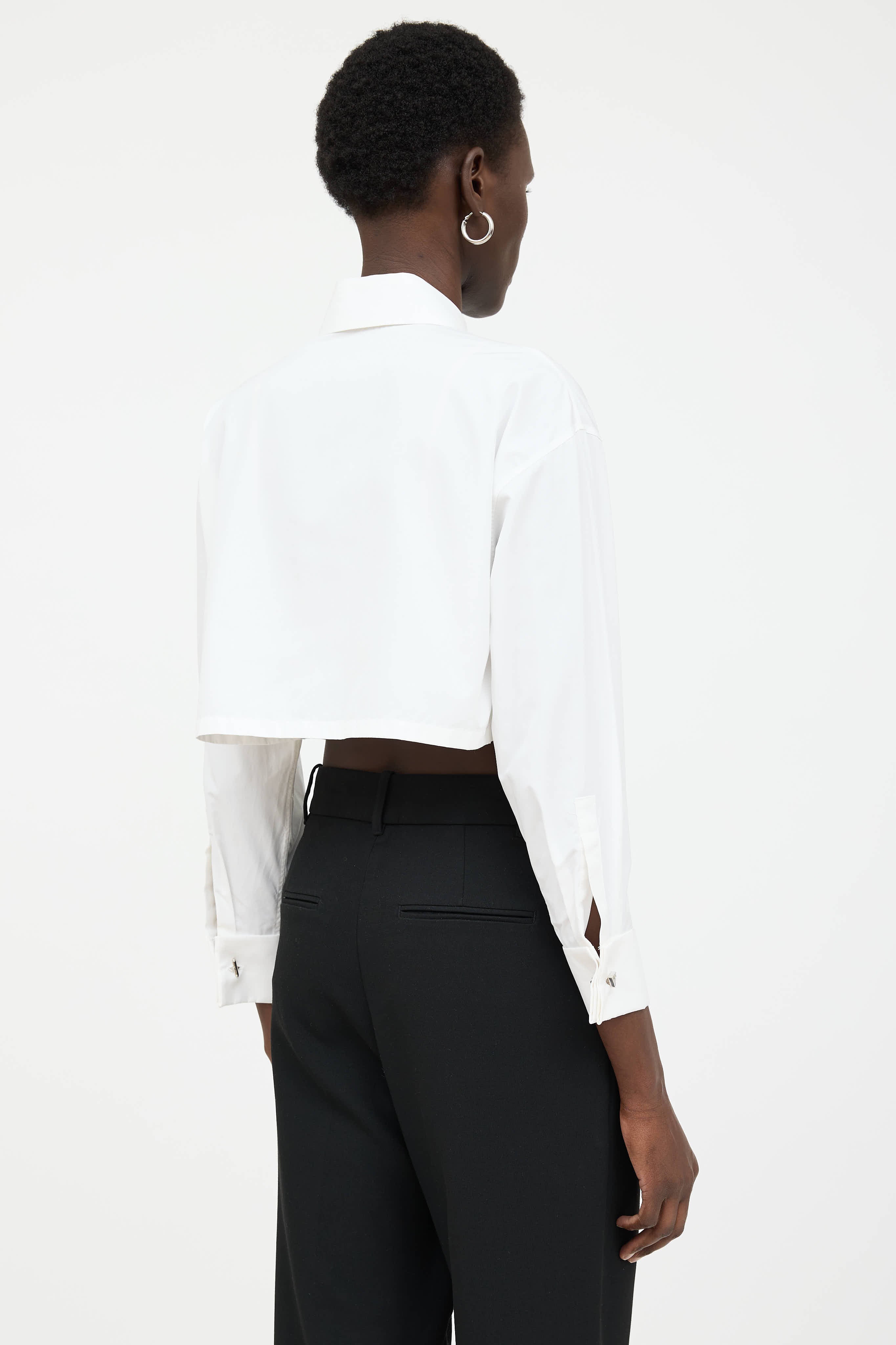 Prada Cropped Button Up Shirt