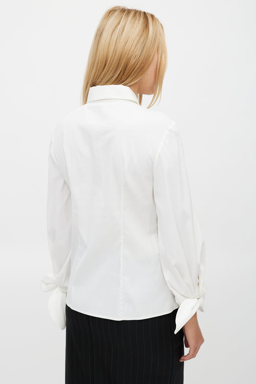 Prada White Knotted Shirt