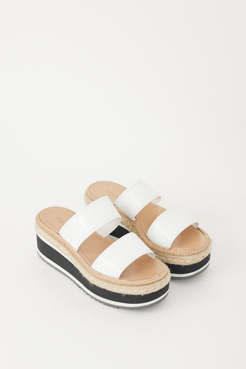 Prada White & Multicolour Strappy Espadrille Sandal