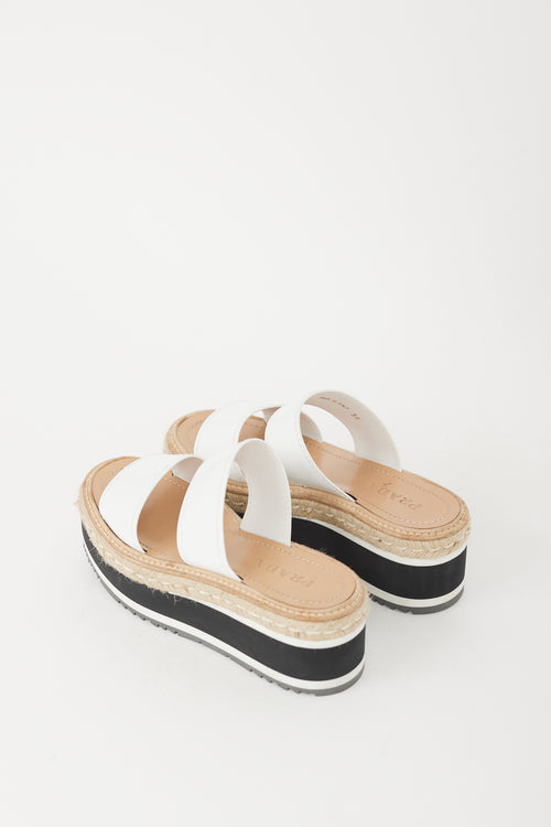 Prada White & Multicolour Strappy Espadrille Sandal