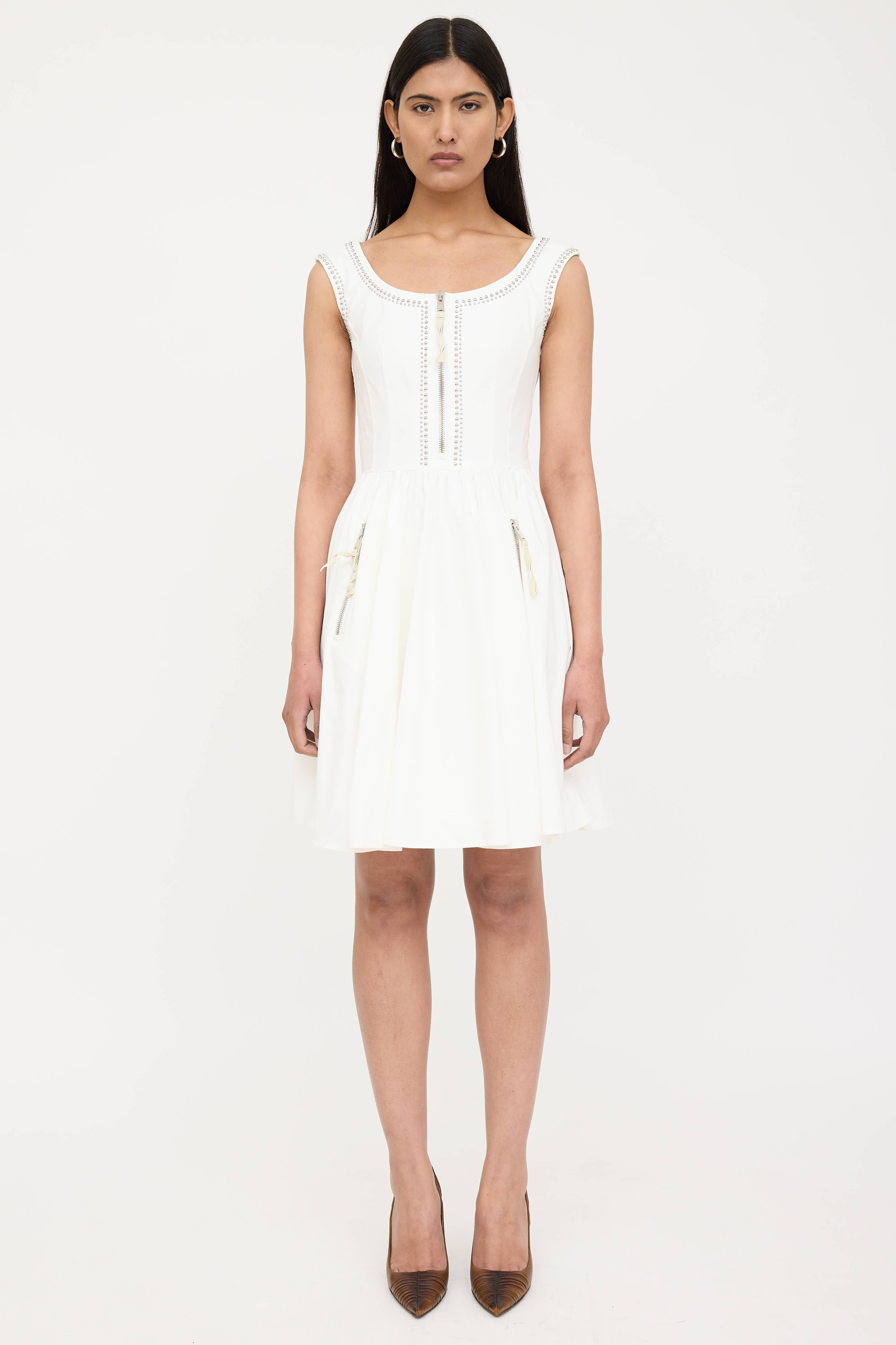 Prada 2013 Studded Pleated Dress