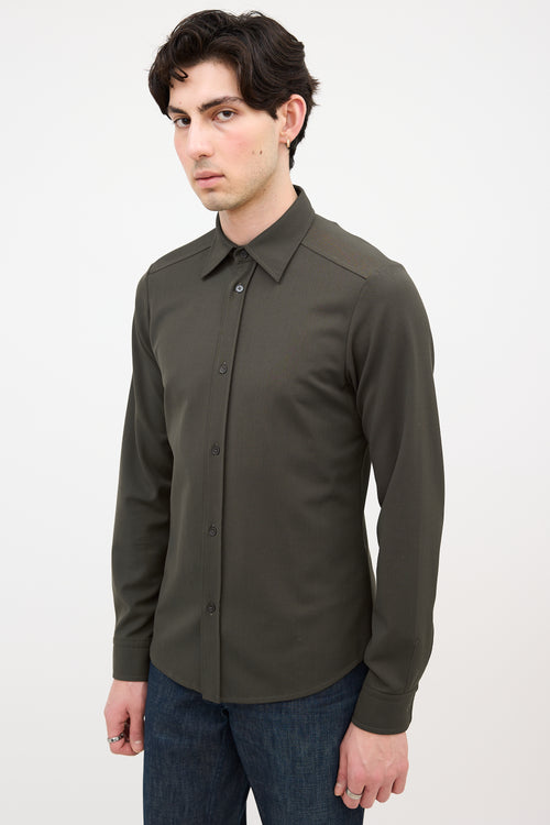 Prada Wool Cuff Logo Shirt